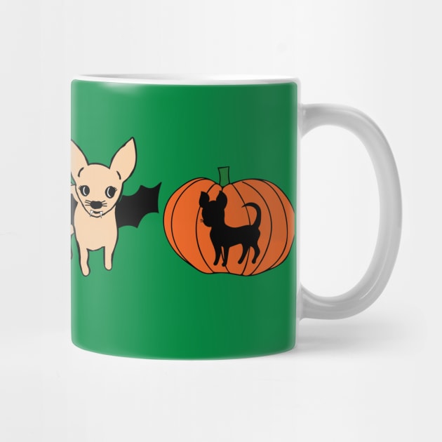 Green Halloween Chihuahuas - Smooth coat chihuahuas - Halloween Chihuahua Tee by bettyretro